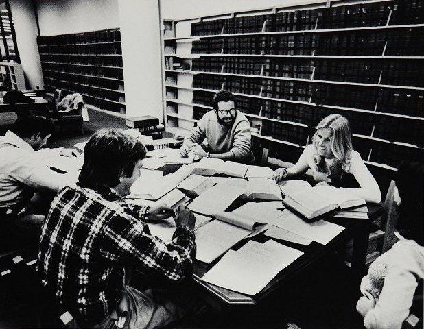 Students study in the law school library in 1981.